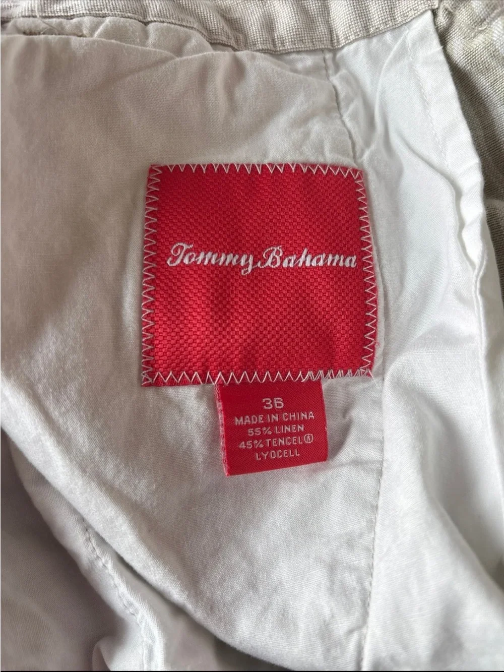 Tommy Bahama Light Cream Striped Flat Front Shorts